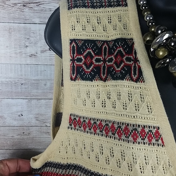 Talbots, Black, creme and red sweater vest, Sz M - Picture 8 of 9